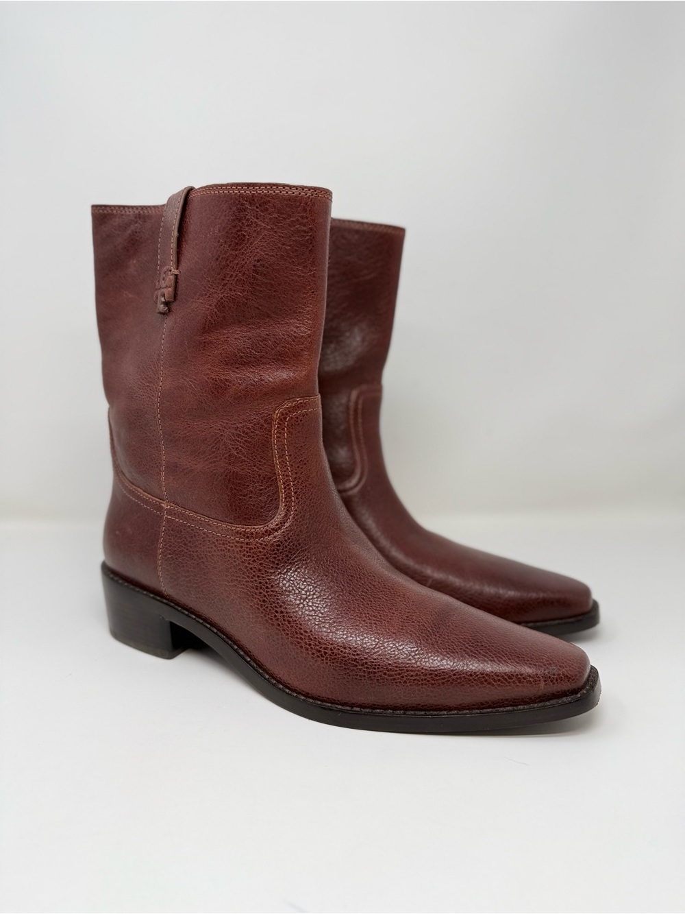 Tory Burch City Western Ankle Boot Brown Leather Sz 9.5 - Picture 3 of 15